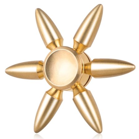 Fidget Spinner i rostfritt stål med kullager, mässingsmetall Höghastighetsspinner som varar 3-5 minuter, EDC Stressreducerare för ADHD & Ångest, Ad