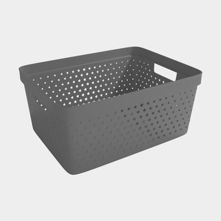 Plastic storage basket Nordiska Plast Store It Star Basket, grey, 358 x 271 x 160 mm, 13 litres
