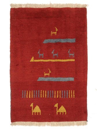 Gabbeh Rug Hand Knotted 63X94