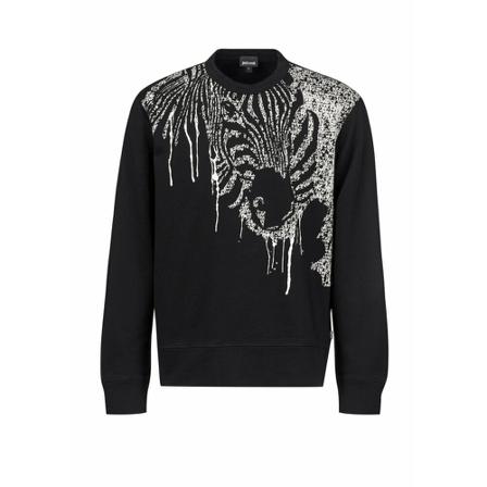 Just Cavalli, Sweatshirt Zwart, Heren, Maat:S