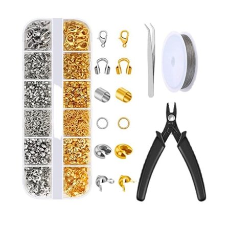 1200st Crimp Beads Kit Crimp Covers Crimp Tubes