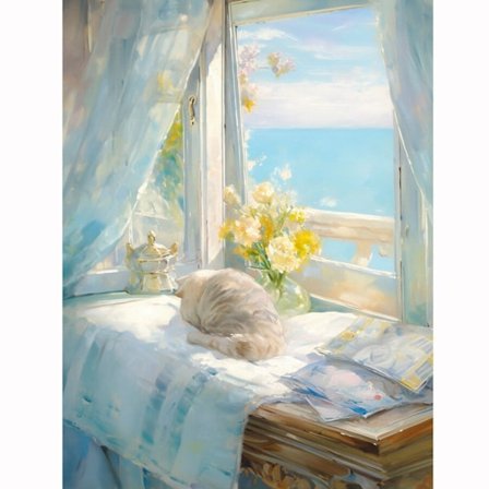 DIY Katte Vindue Diamant Maleri Sæt: 5D Runde Bor, Sødt Katte Design, Komplet Værktøj, DIY Broderi til Boligindretning