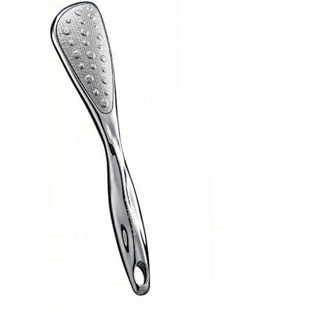 Fodfil i rustfrit stål – et professionelt værktøj til fjernelse af hård, død hud og hård hud; et kraftigt metalfodplejeværktøj.