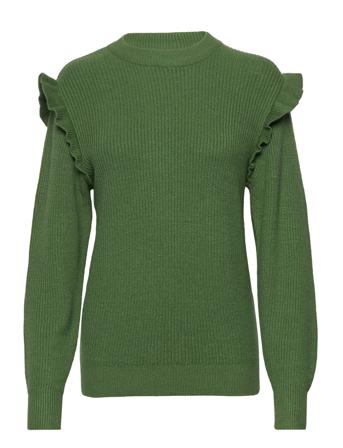 Objmalena L/S Ruffle Pullover Green Object
