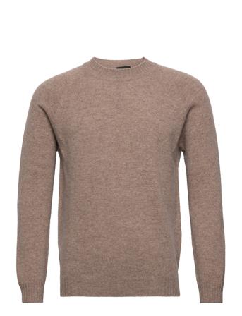 5548 - Iq Turtle Stickad Tröja M. Rund Krage Brun SAND
