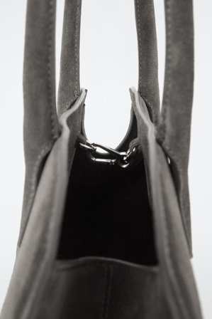 COS Femme Petit Sac Bowling Studio - Cuir Bag in Gris