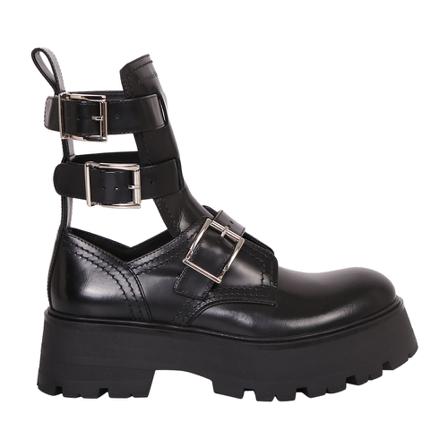 Alexander McQueen, Lace-up Boots Zwart, Dames, Maat:40 EU