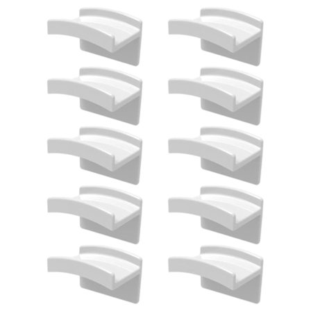 Baseball Caps Stativ Hatt Holder Selvklebende Uten Boring for Garderobe Vegg Håndkle Hvit 10 stk