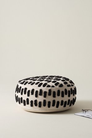 Jotex - Sittepuff, Diameter 80 Cm Trefarget/svart - NELLORE - Kjøp Sittepuffer hos Jotex