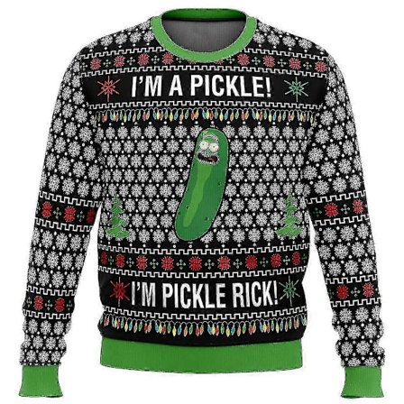 Pickle Rick Grim Jule Sweater Julegave Julemand Sweater Mænd 3d Sweatshirt Og 3