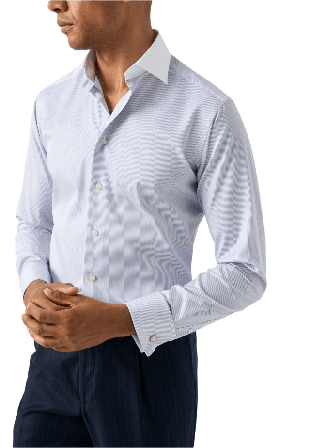 Eton Finrandig Signature Twill-skjorta Contemporary Fit Button-downskjortor Herr Blå 44