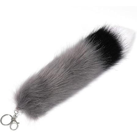 Nyckelring i konstgjord päls plysch svans kvinnor hänge bil nyckelring väska prydnader