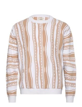 Rrteton Knit Strikkegenser M. Rund Krage Beige Redefined Rebel*Betinget Tilbud
