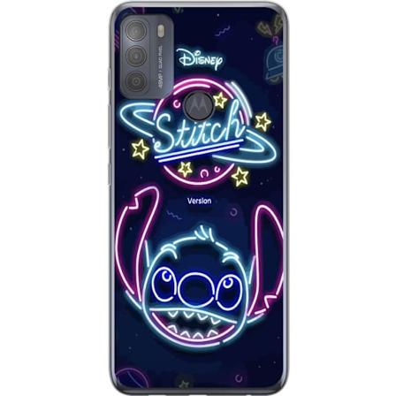 Motorola Moto G50 Genomskinligt Skal Stitch Neon