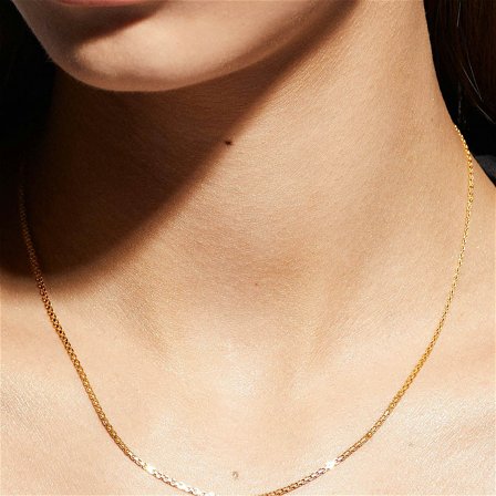 X-LINK Halsband (XS) 42 cm - 18K GULDPLÄTERAT STERLING SILVER - Safira