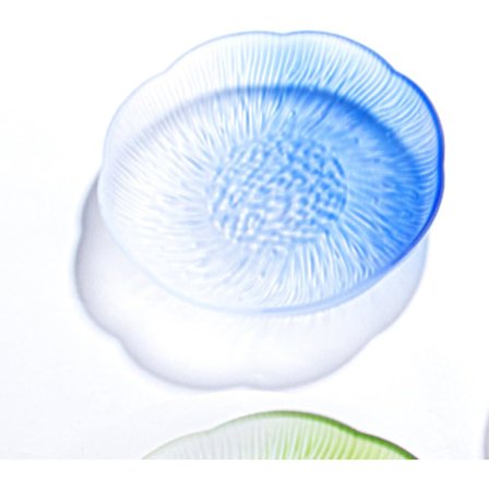 Fruktrik Glasskål Krystall Dessertallerken Serveringsfat Multifunksjonelt Brett Gradient Blomst Middagstallerken Snacks Godteritallerken Blå