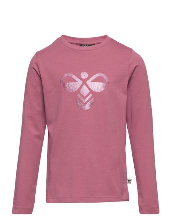 Hmlglitter T-Shirt L/S T-shirts Long-sleeved T-shirts Rosa Hummel