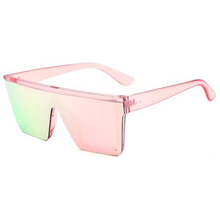 Kvinner Menn Flat Top Shield Solbriller Oversized Square Rimless Shades UV400