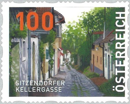 Østrig 2022 - Smal vej i Sitzendorf - Postfrisk frimærke
