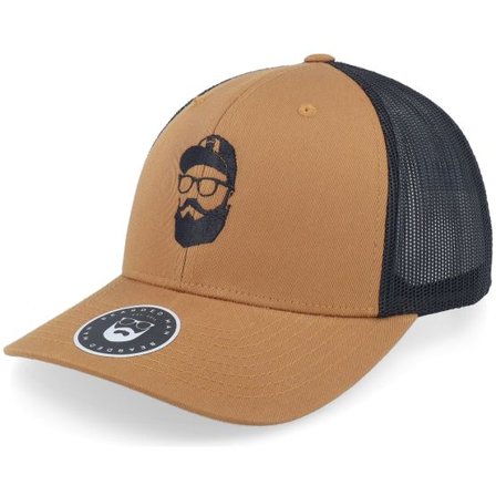 Bearded Man - Brun trucker Keps - Cap Man Retro 2 Tone Caramel/Black Trucker @ Hatstore