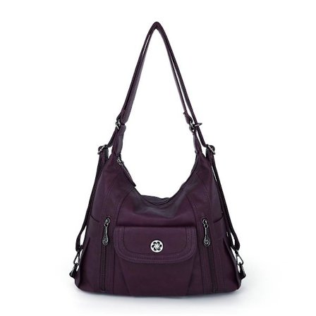 ANGEL KISS A-0118-5G PU Lær Skulderveske med Glidelås for Kvinner Justerbar Crossbody Veske