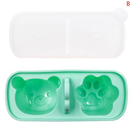2 Hål Silikon Äggbett Molds Med Lock Baby Ångad Äggkopp