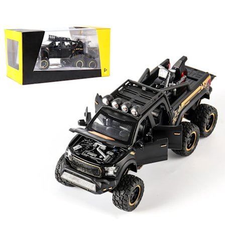 1/28 F150 Bilmodel Legering Børn Køretøj Legetøj med Simuleret Lyd og Lys Off Road til Børn Mat Sort