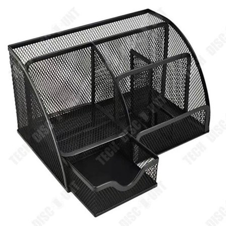 Pennehållare i metall - TD - 5 fack - Svart - Multifunktionell - Kontor