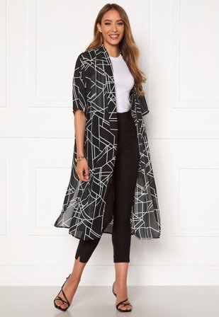 VILA Nema 3/4 Aop Cover Up Black AOP Klær