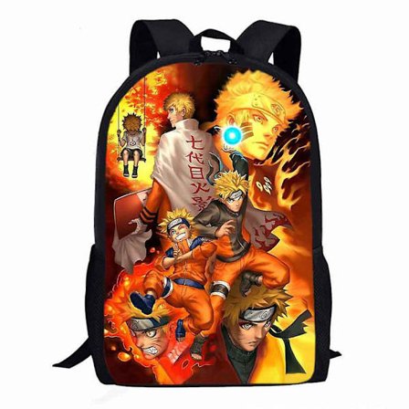Naruto- printed ryggsäck Barn Pojkar Flickor Skolväska med stor kapacitet Reseaxel Ryggsäck Presenter