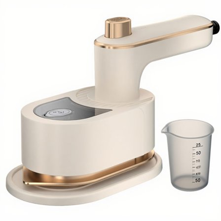 Dampstrykejern, sammenleggbart, brukes til å fjerne rynker fra klær (Beige)