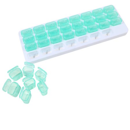 Käytännöllinen 31-lokeroinen lääkeannostelija