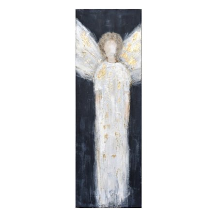 Koristeellinen canvas-taulu – Enkelihahmo, 50x150cm, mustavalkoinen