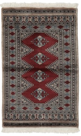 Pakistan Bokhara 3Ply Teppe 77X122 Svart/Brun Ull, Pakistan