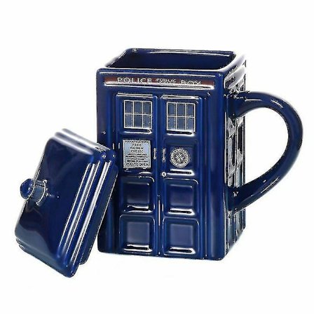 Doctor Who Tardis Muki Kahvi- ja Teekuppi Poliisilaatikko Keramiikkamuki Kansillä Syntymäpäivälahja