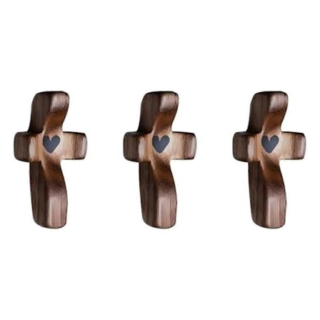 Kryds Hjerte Opmuntring Gave Træ Fingertip Stress Relief Gave Lomme Kryds Gave Håndholdt