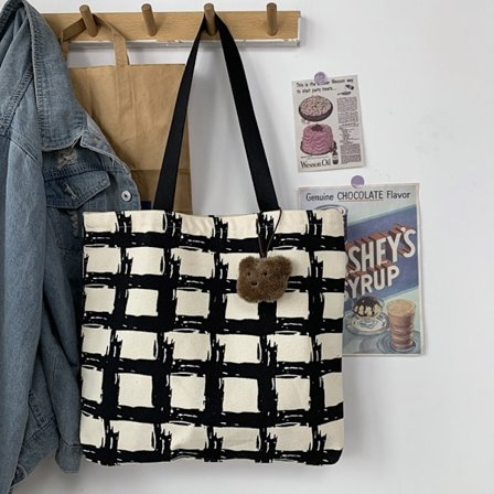 Damväska med stor kapacitet Söt tygväska i canvas H H