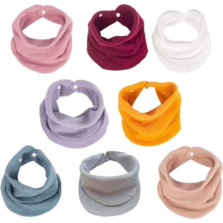 8-pack baby bandana haklappar, multifunktionella sjalhaklappar mjuka och absorberande
