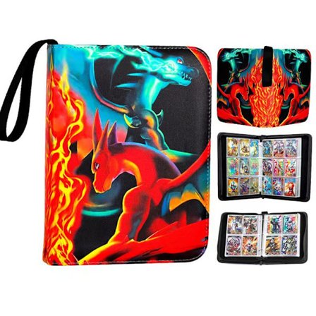 4-lommers samlekortmappe med 400 lommer Pokémon-kortmappe med 50 aftagelige lommer Lynlås samlekortetui til kortalbum