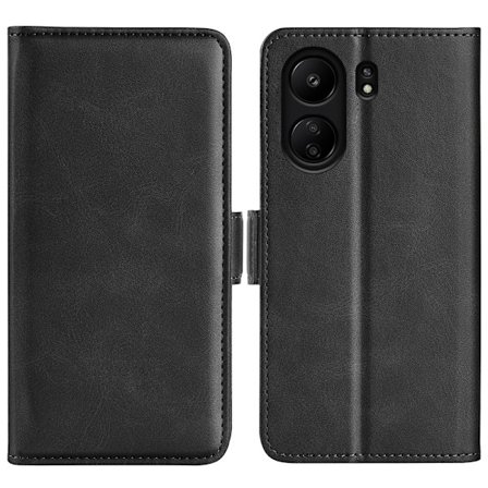SKALO Xiaomi Redmi 13C 4G Premium Wallet Flip Cover - Sort