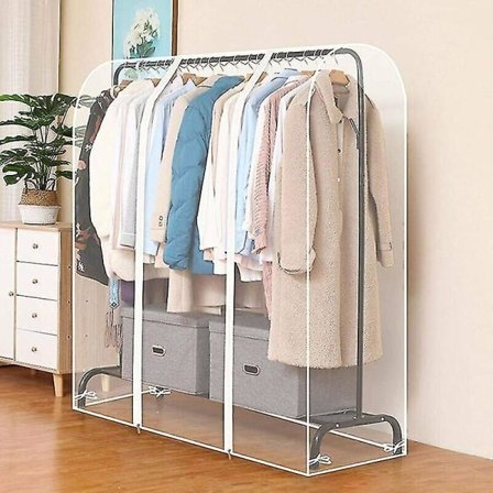 Klesbeskyttelse, vaskbart trekk transparent vanntett støvtrekk, universelt beskyttelsestrekk for klesstativ