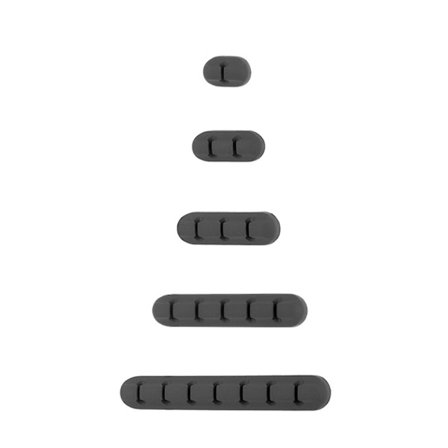 5 pakker (svart) Kabelklemmer Kabelholder Kabelhåndtering Flerbruks Kabelguide Kabelorganiseringssett for Skrivebord, Strømkabel, USB-ladekabel, Aud