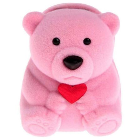 Bjørneformet smykkeskrin med flok til opbevaring af ringe, forlovelsesforslag, bryllupsgave