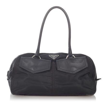 Prada Vintage, Pre-owned Handbag Zwart, Dames, Maat:ONE Size,nylon