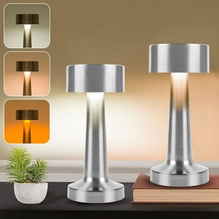 Pakke med dæmpbar bordlampe, genopladelig LED-lampe