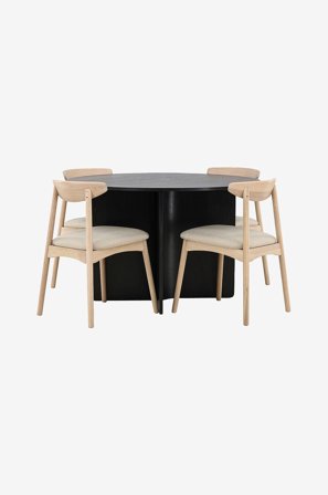 Venture Home - Bord Tyresö med stol Ven - Sort - Spisebordssaet - Fra Homeroom