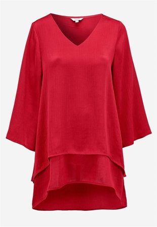 Cellbes of Sweden - Tunika med trompetærme i rød til damer i størrelse 54/56