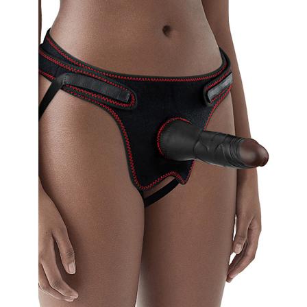 LoveToy: Easy StrapOn Set, 19 cm Mörk hudfärg, Svart