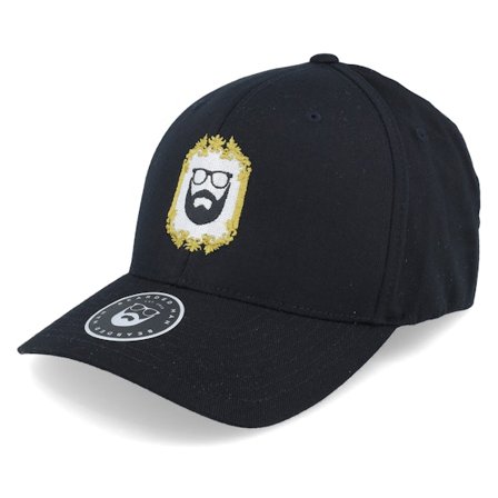 Bearded Man - Nero flexfit Cappellino - Classic Gold Frame Black Flexfit @ Hatstore