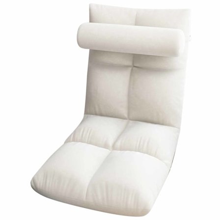 Gulvstol med ryglæn Foldbar Sofa Stol Sleeper Bed Sofa Lounge Chair Gulv Gaming Stol Meditationsstol til voksne Hvid